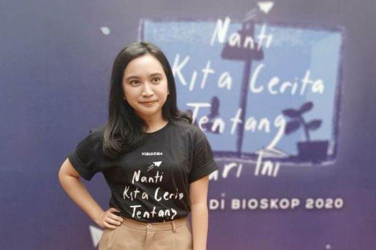 Bintang film Rachel Amanda ketika ditemui di Kantor Visinema Pictures, Cilandak, Jakarta Selatan, Rabu (7/8/2019), menjelang penggarapan film terbarunya berjudul Nanti Kita Cerita Tentang Hari Ini.