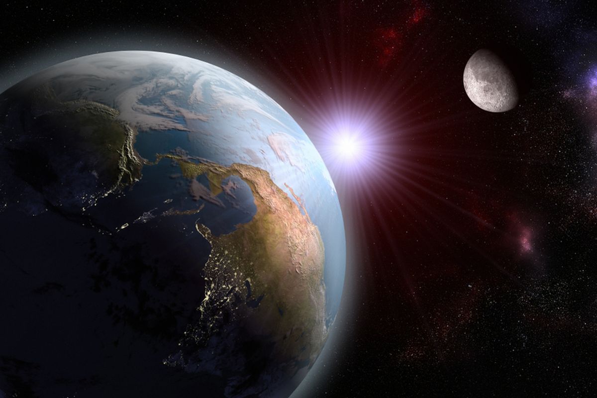 Ilustrasi Bumi. Rotasi Bumi adalah gerak perputaran Bumi pada porosnya. Dampak rotasi bumi menyebabkan adanya perubahan waktu hingga terbentuknya siang dan malam.