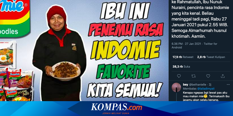 Nunuk Nuraini Peracik Bumbu Indomie Meninggal Dunia Halaman All Kompas Com