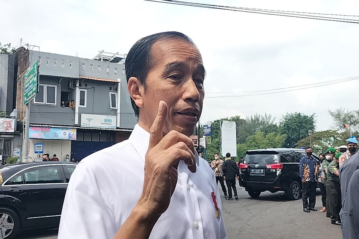 Presiden Jokowi saat di Taman Balaikambang Solo, Kamis (26/5/2022).