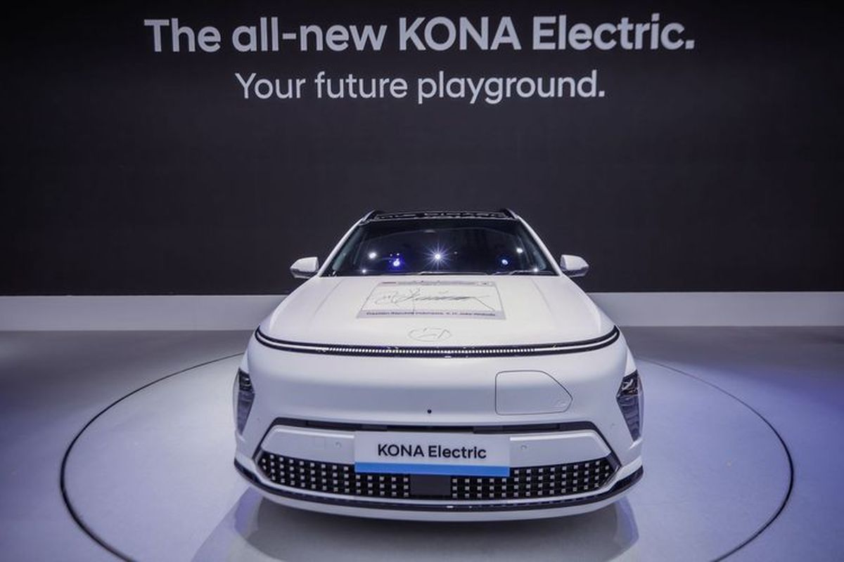 Hyundai All-New KONA Electric yang diperkenalkan di GIIAS 2024. 