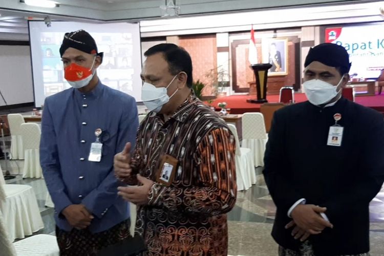 Ketua KPK Firli Bahuri menghadiri acara di Gedung Gradhika Bhakti Praja Jawa Tengah, Kamis (11/11/2021).