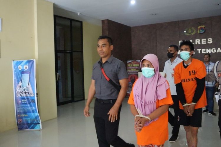 Tiga tersangka pelaku yang melakukan pembunuh berencana di Desa Lantan, Lombok Tengah