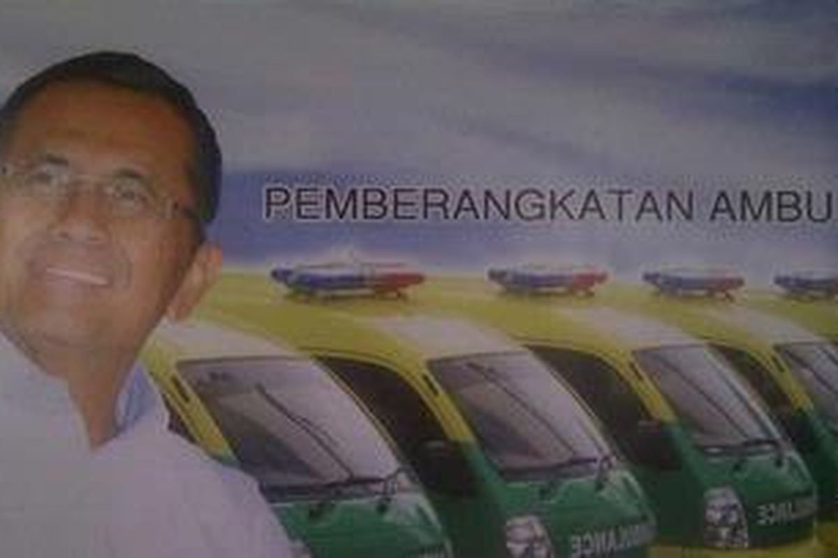 Foto backdrop yang dipermasalahkan Dahlan Iskan