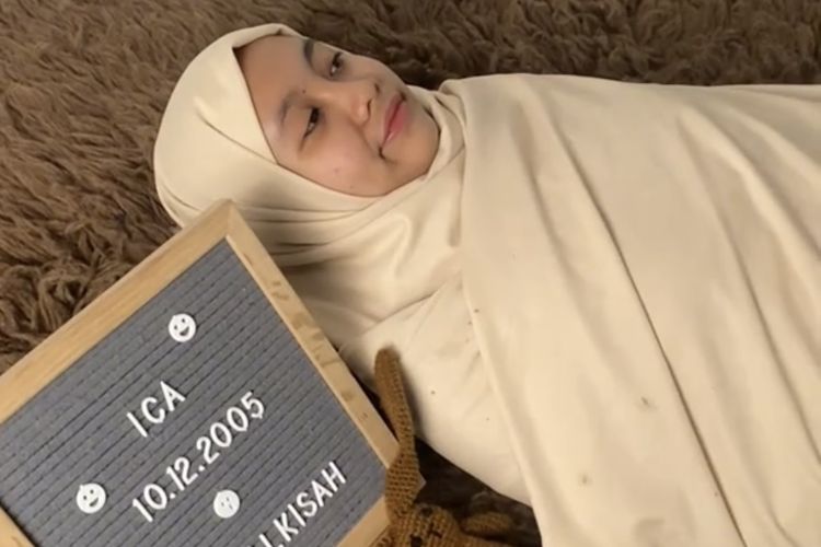 Salah satu konten dari akun TikTok @alkisahstudio soal tren ‘Telat Foto Newborn’ yang viral di media sosial.
