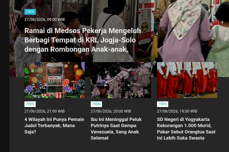 [POPULER TREN] Keluhan Pekerja soal Rombongan Anak di KRL Jogja-Solo | Perjanjian Damai AS-Israel-Lebanon