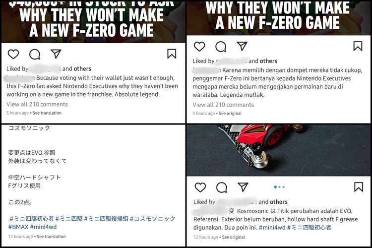 Cara menerjemahkan bahasa asing di postingan Instagram Feed.