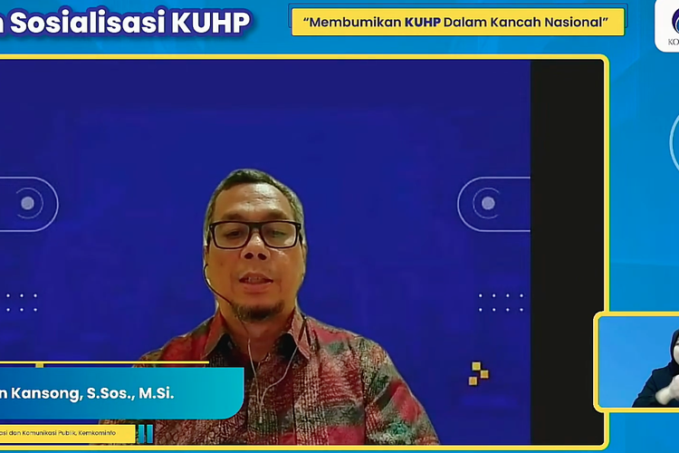 Direktur Jenderal Informasi dan Komunikasi Publik Kemenkominfo Usman Kansong dalam Forum Sosialisasi KUHP di Jakarta, pada Selasa (6/6)

