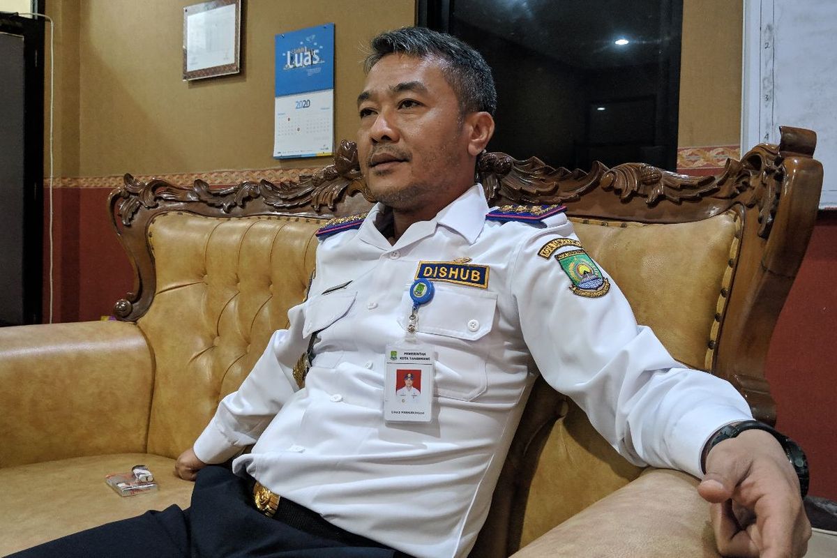 Kepala Dinas Perhubungan Kota Tangerang Wahyudi Iskandar di Kantor Dinas Perhubungan Kota Tangerang, Senin (20/1/2020)