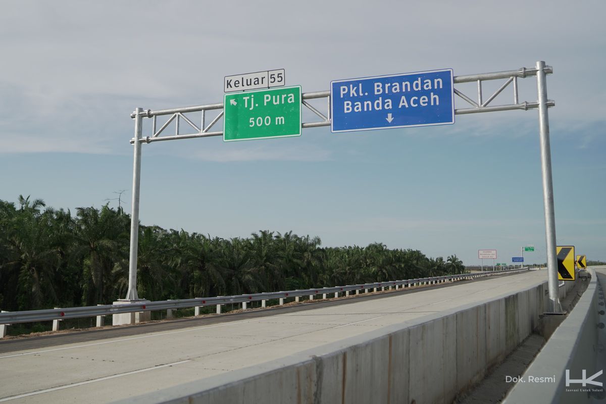 Jalan Tol Tanjung Pura-Pangkalan Brandan sepanjang 18,9 km.