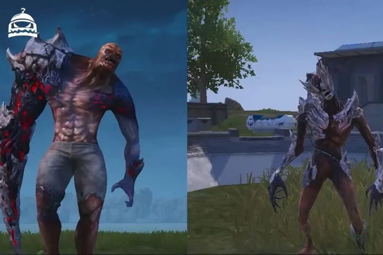 Tampilan zombi Berserker (kiri) dan Ripper (kanan) di mode Zombie's Edge untuk game PUBG Mobile