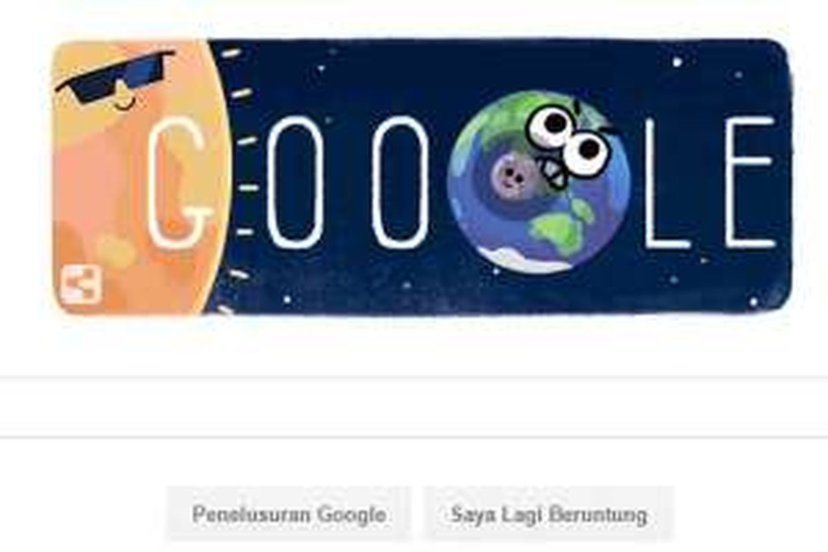 Doodle Gerhana Matahari Total 2016