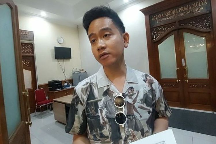 Wali Kota Solo Gibran Rakabuming Raka di Solo, Jawa Tengah, Rabu (13/3/2024).
