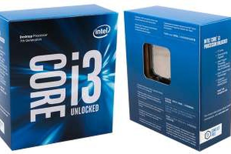 Kemasan prosesor Intel Core i3-7350K.