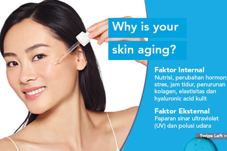Faktor internal dan eksternal yang menyebabkan kulit mengalami penuaan dini.
