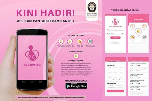 Aplikasi Pantau Kehamilan Karya Undip, Tekan Tombol Ini Orang Berdatangan