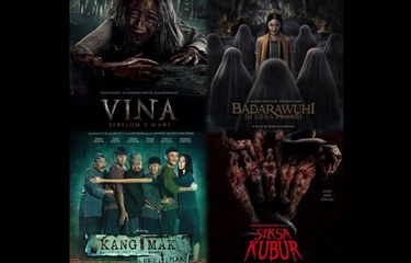 Kolase poster film-film horor terlaris di Indonesia tahun 2024 yang berhasil memikat penonton.