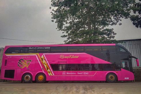 PO Sant Gold Rilis Bus Double Decker Pertama, Warnanya Pink