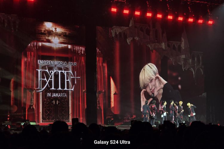 Hasil foto Samsung S24 Ultra di konser perdana Enhypen yang bertajuk ENHYPEN World Tour: Fate Plus in Jakarta di ICE BSD, Tangerang pada Sabtu (17/8/2024).
