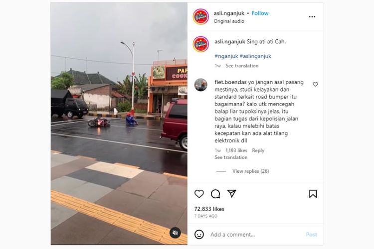 Video viral polisi tidur tidak sesuai aturan hingga menyebabkan kecelakaan lalu lintas