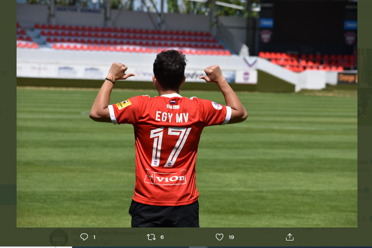 Tangkapan layar Twitter resmi FC ViOn Zlate Moravce (@FcVion) saat memperkenalkan Egy Maulana Vikri pada awal Agustus 2022. Terkini, Egy berhasil menyumbangkan satu assist ketika membantu Zlate Moravce menahan imbang MFK Ruzomberok pada pekan keenam Liga Slovakia 2022-2023 di Stadion ViOn, Sabtu (20/8/2022) malam WIB.