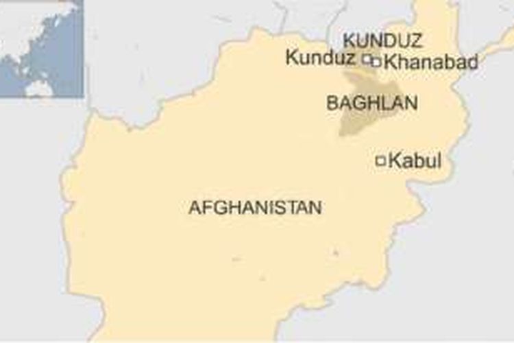 Peta wilayah Kuduz, Afganistan utara
