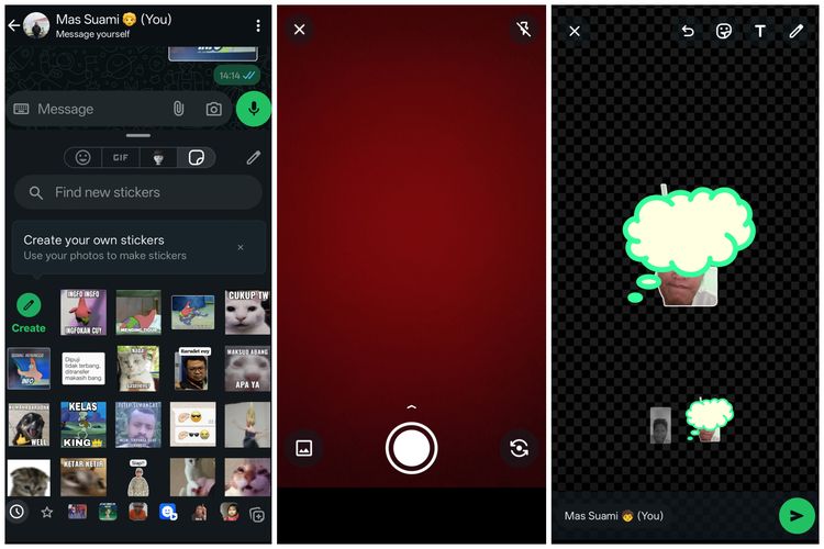 Fitur ubah foto selfie jadi stiker WhatsApp.
