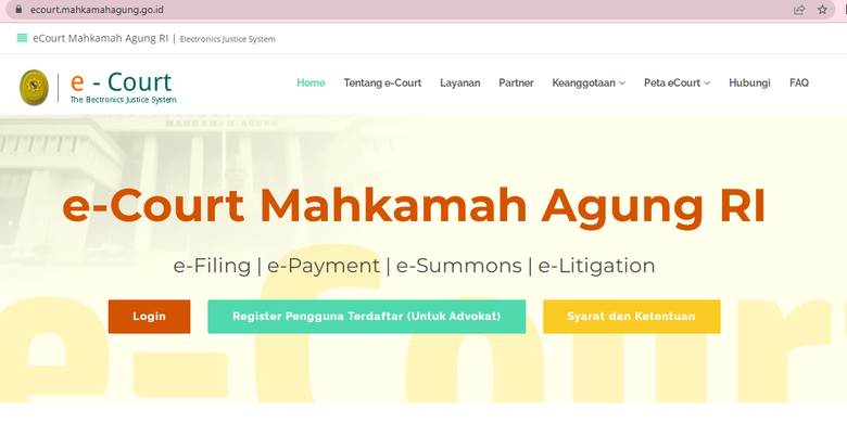 E-Court Mahkamah Agung