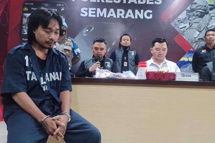 Pelaku penyekapan, Mawardi di Mapolrestabes Semarang, Kamis (19/10/2023).