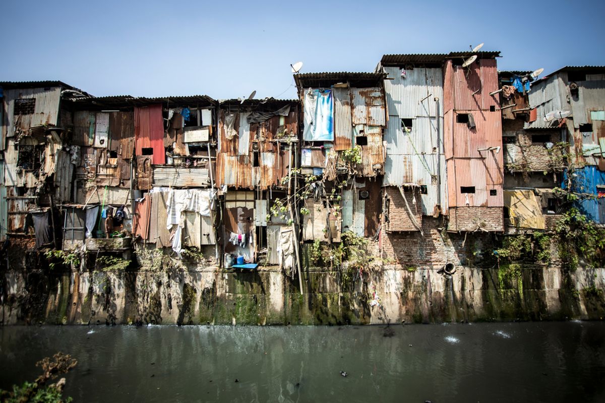 Dharavi, salah satu daerah di Mumbai, India.