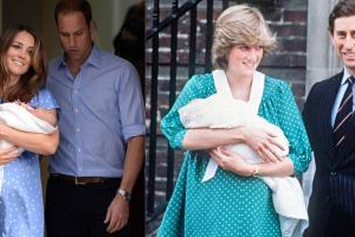 Kate terinspirasi untuk menggunakan dress bermotif polkadot yang sama dengan ibu mertuanya, Putri Diana saat melahirkan Pangeran William, suaminya.