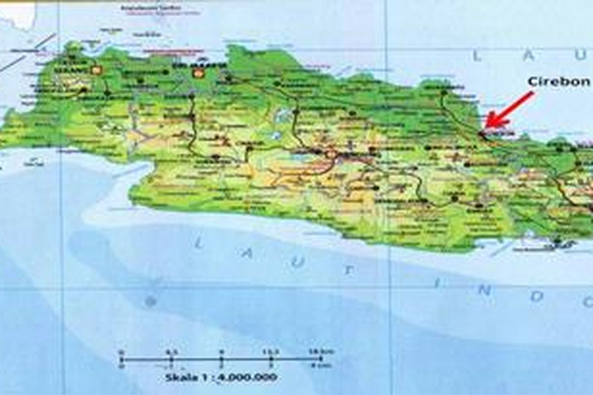 Lokasi Kabupaten Cirebon, Jawa Barat.