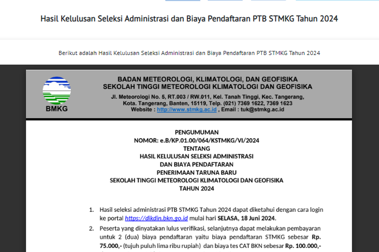 Pengumuman Hasil Seleksi Administrasi Sekolah Kedinasan 2025: Cek Lolos atau Tidak?