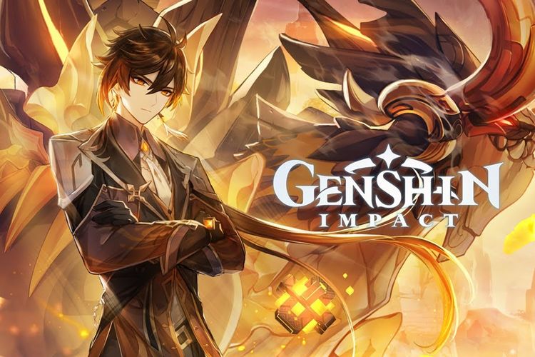 Ilustrasi Zhongli, salah satu karakter di game Genshin Impact