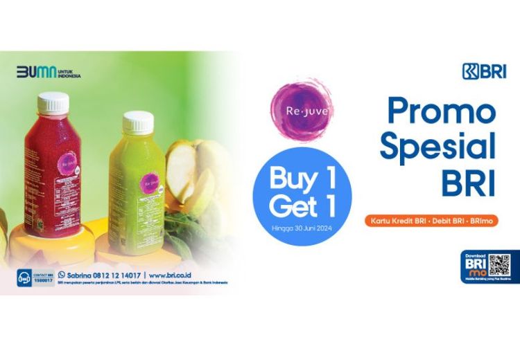 BRI menghadirkan promo Buy 1 Get 1 Rejuve. 