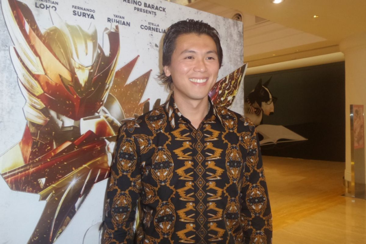 Reino Barack diabadikan usai konferensi pers film Satria Heroes: Revenge of Darkness di Plaza Indonesia, Jakarta Pusat, Kamis (27/4/2017). 