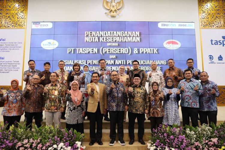 Penandatanganan nota kesepahaman antara PT Taspen (Persero) dan PPATK serta sosialisasi penerapan anti-pencucian uang dan pencegahan pendanaan terorisme.