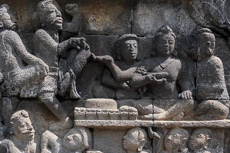 Ilustrasi relief Candi Borobudur.