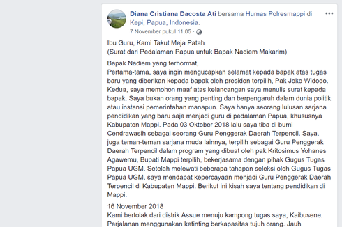 Surat untuk Mendikbud Nadiem, dari Guru di Pedalaman Mappi, Papua