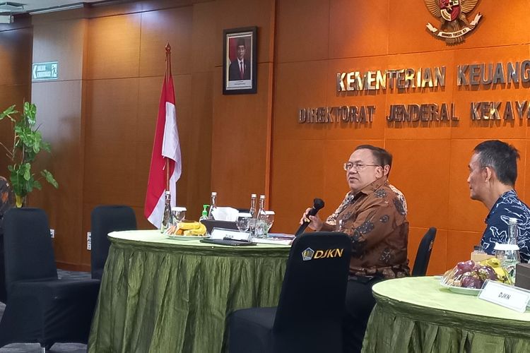 Sekretaris Direktorat Jenderal Kekayaan Negara (DJKN) Dedi Syarif Usman dalam media briefing DJKN dan SMF, Kamis (31/8/2023). 