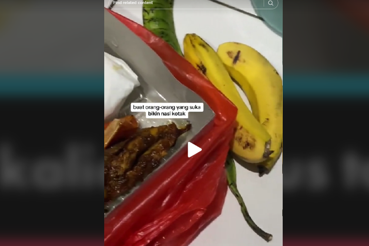 Viral video nasi kotak berisi pisang