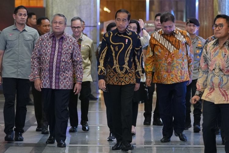 Pertemuan Tahunan Bank Indonesia (PTBI) 2023 turut dihadiri oleh Preside Joko Widodo serta sejumlah menteri. 