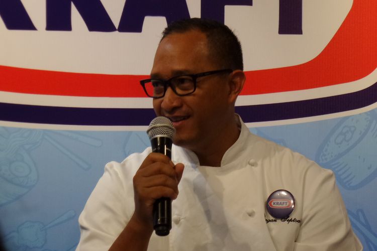 Chef Degan Septoadji pada konferensi pers Festival Kuliner Kraft di kawasan Kebayoran Baru, Jakarta Selatan, Senin (2/9/2019).