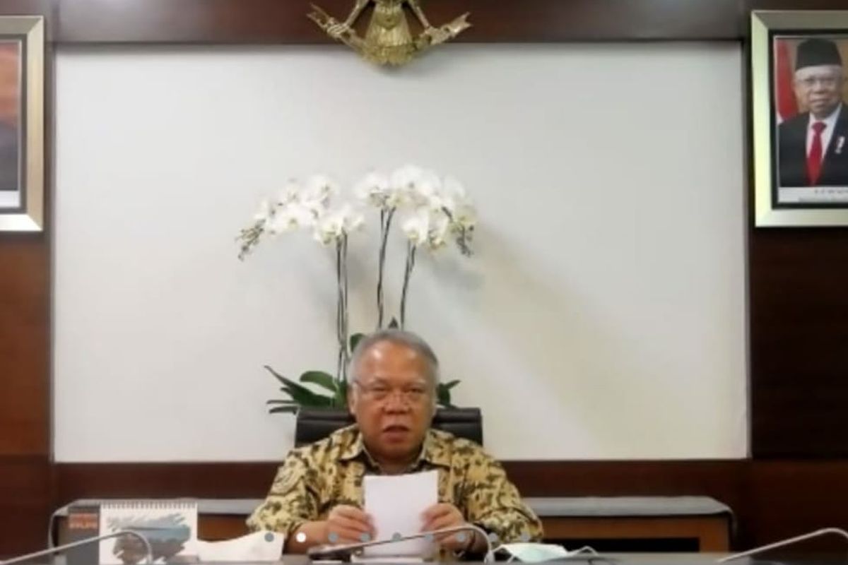 Menteri Pekerjaan Umum dan Perumahan Rakyat (PUPR) Basuki Hadimuljono meresmikan secara virtual sejumlah proyek infrastruktur di Kabupaten Dharmasraya, Provinsi Sumatera Barat, Senin (21/9/2020).