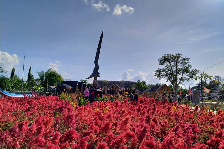 Ilustrasi hamparan bunga di Nangkula Park di Kabupaten Tulungagung, Jawa Timur.