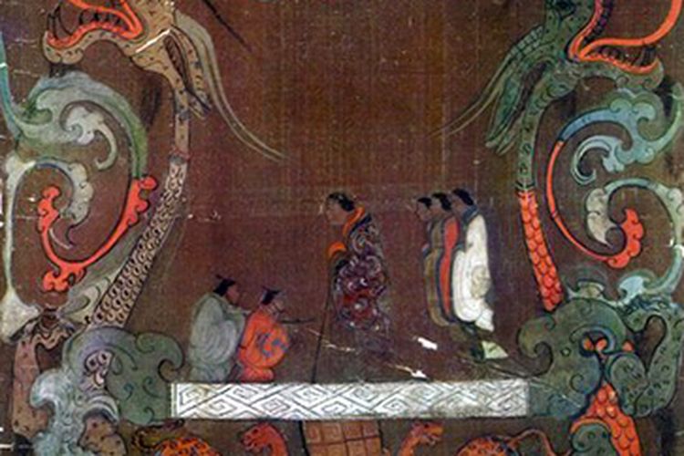 Detail permadani sutra Lady Dai (Xin Zhui). [Museum Provinsi Hunan Via Khanacademy.org]
