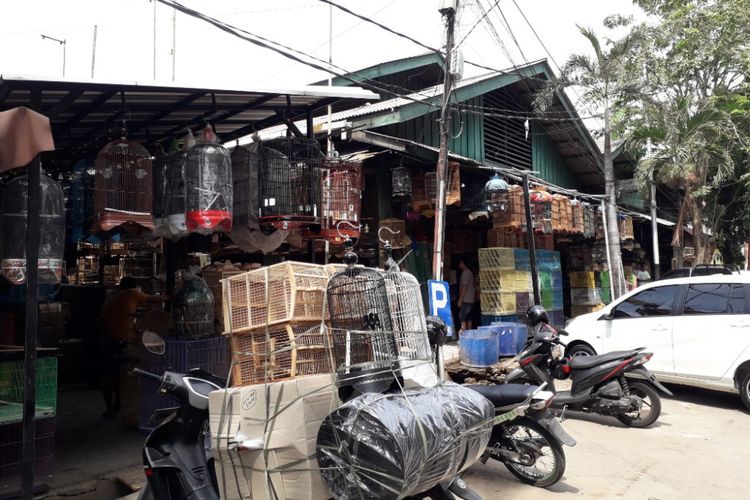 Pasar Burung Pramuka yang terletak dekat saluran air menuju Kali Sentiong atau Kali Item, Jumat (3/8/2018).