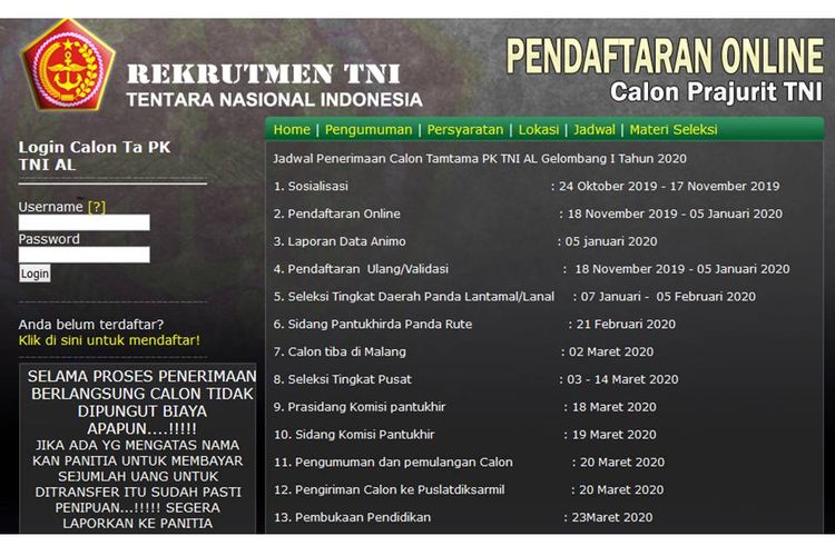 TNI AL Buka Pendaftaran Calon Tamtama PK untuk Lulusan SMP/Sederajat
