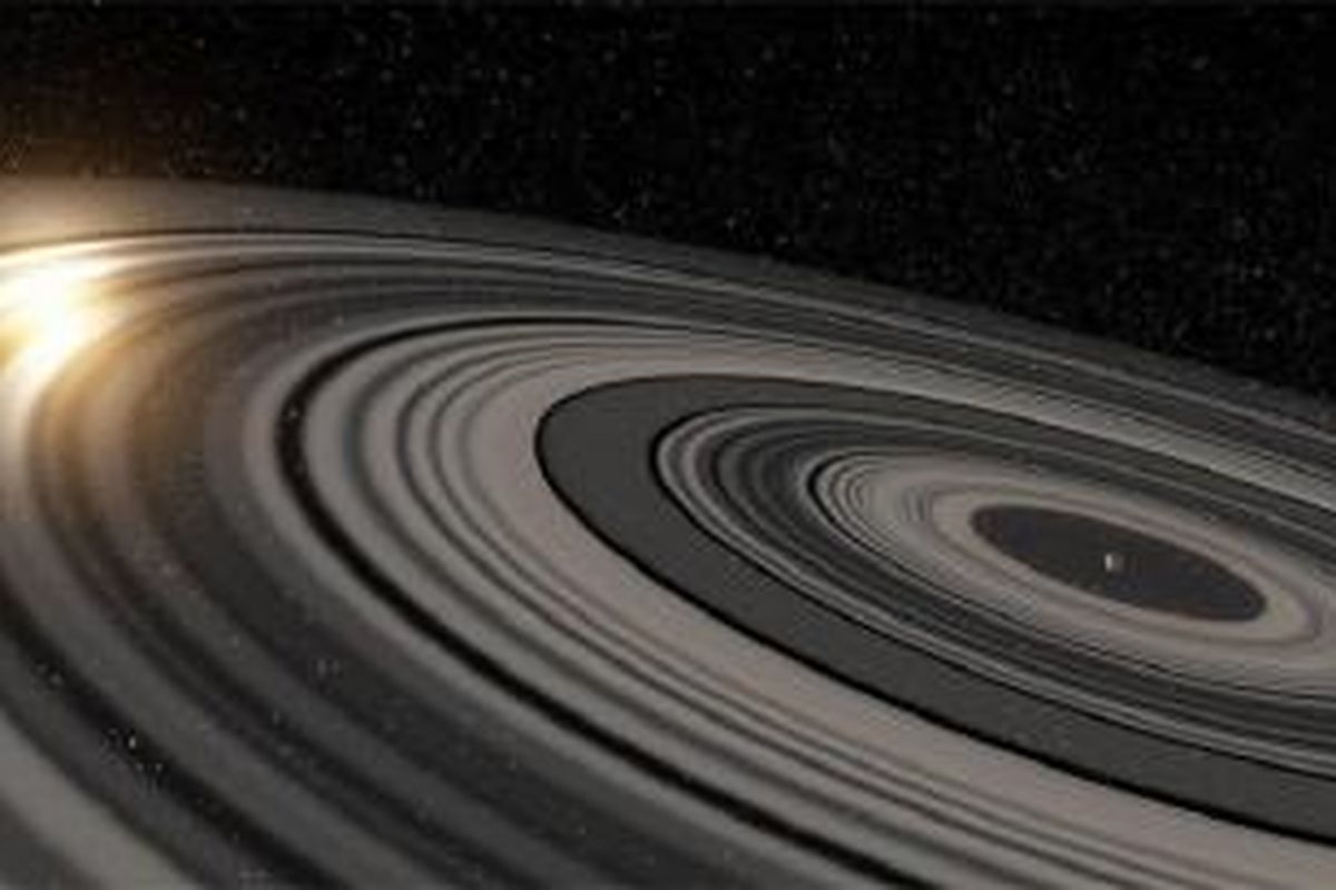 Ilustrasi planet J1407b. 