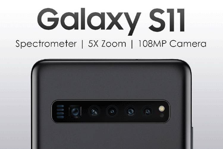 Render Galaxy S11 apabilan benar-benar dilengkapi kamera 5x optical zoom dan beberapa sensor sesuai paten yang beredar.